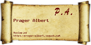 Prager Albert névjegykártya